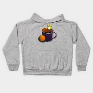 Night owl green owl purple mug Kids Hoodie